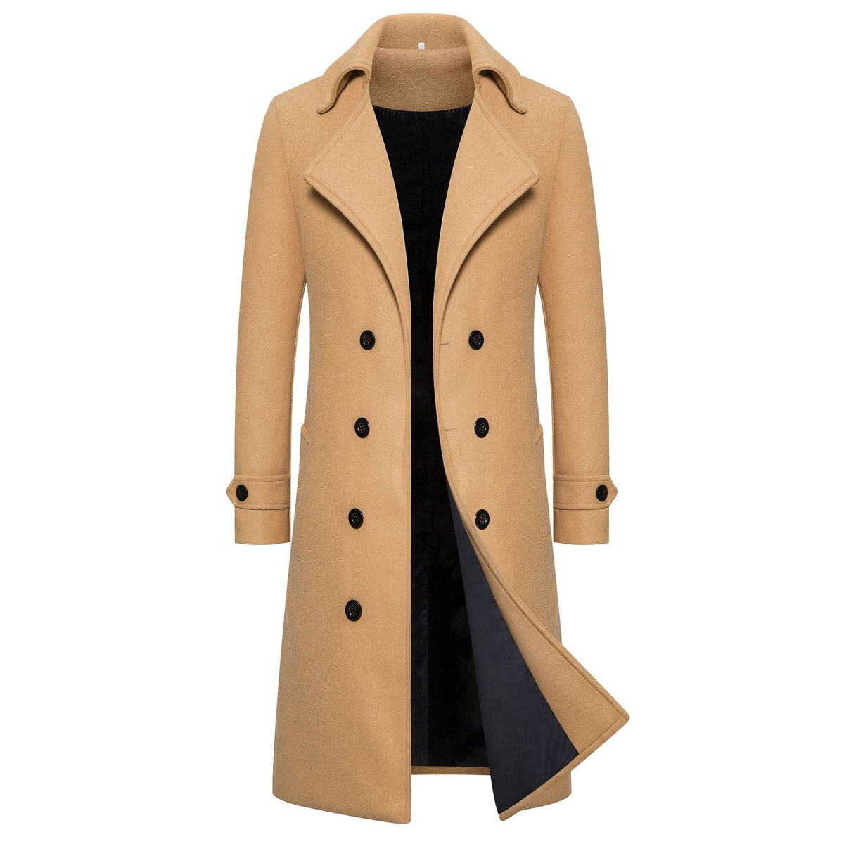 Men's Woolen Double Breasted Trench Coat