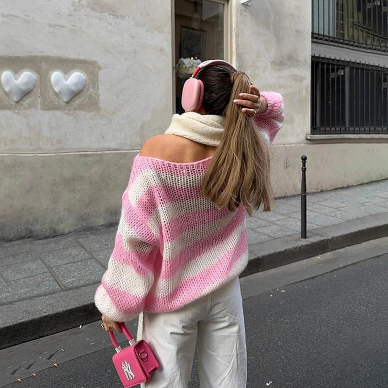 Women's Loose Striped Sweater