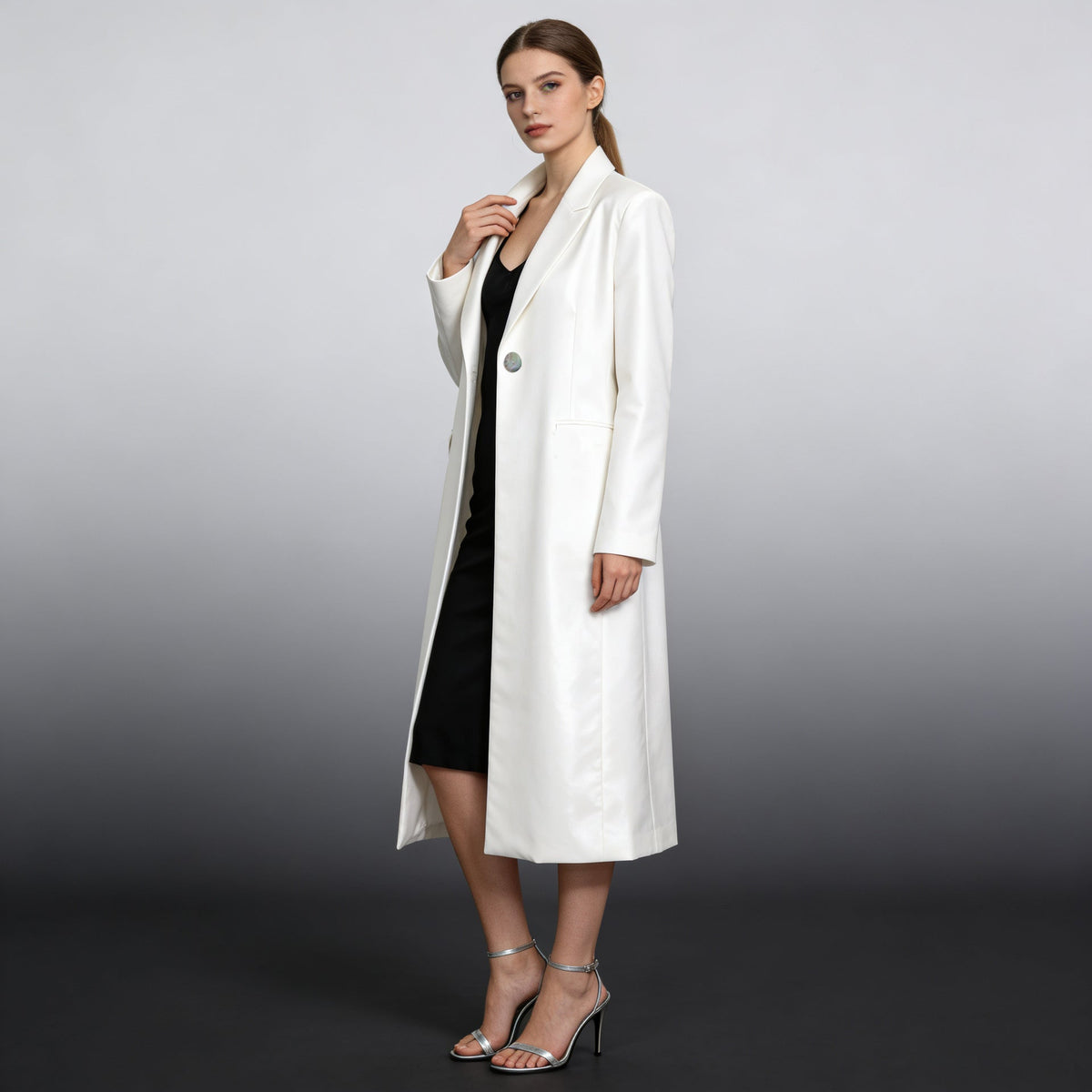 Women's Blazer-Style Trench Coat for Commuting