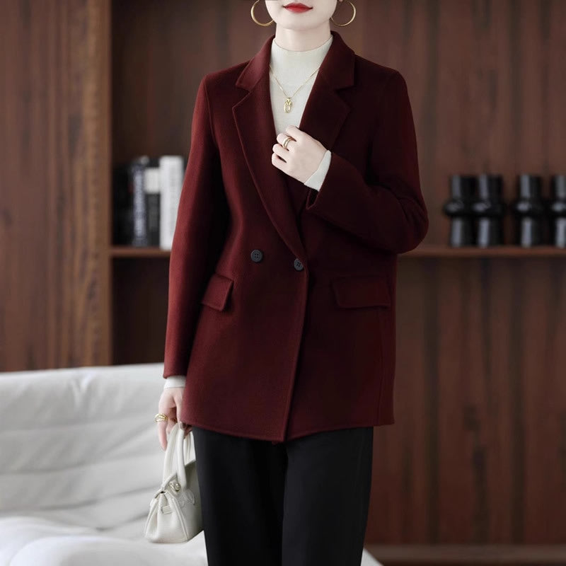 Women's Double-Sided Wool Coat for Winter