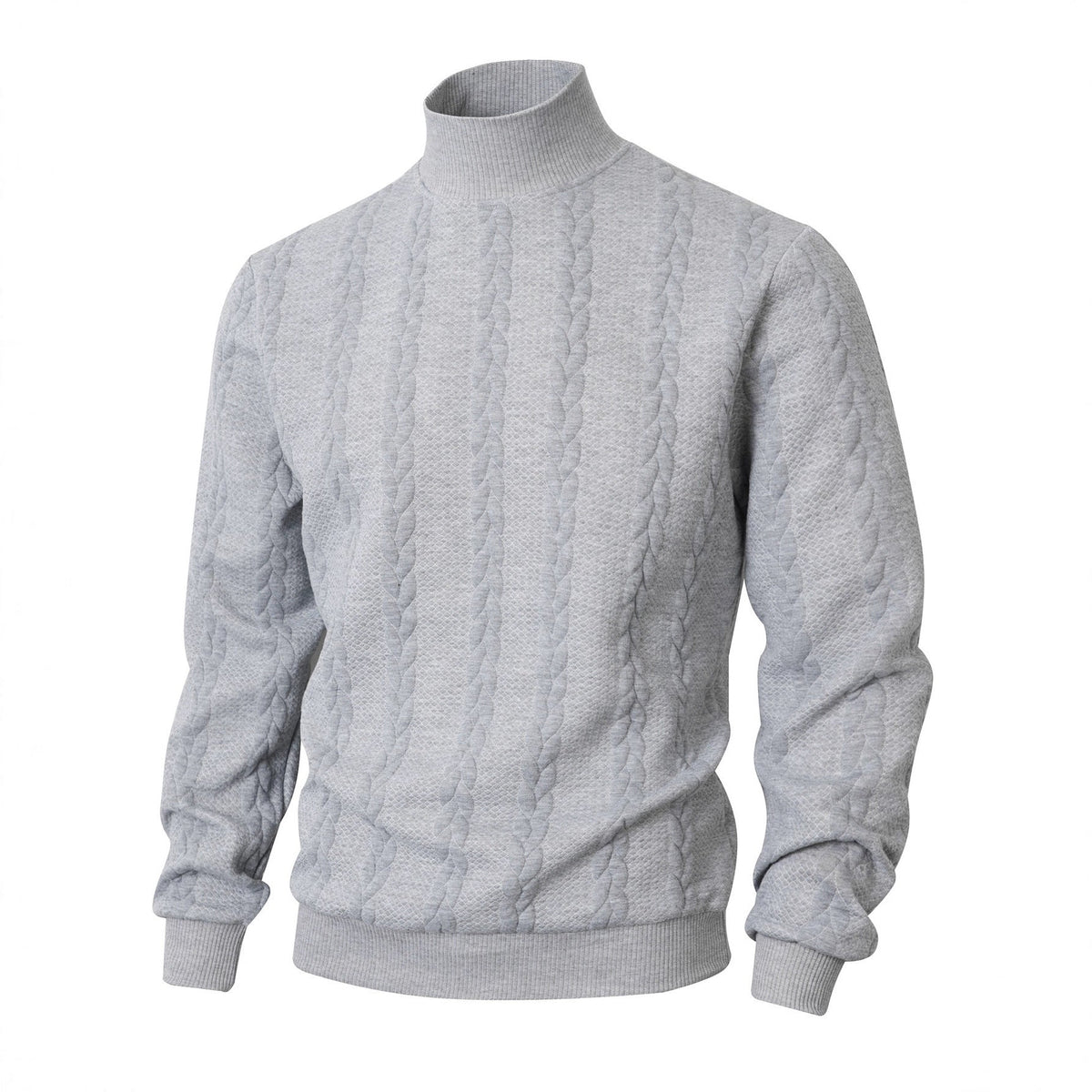 Men's Jacquard Turtleneck Sweater for Casual Autumn Wear
