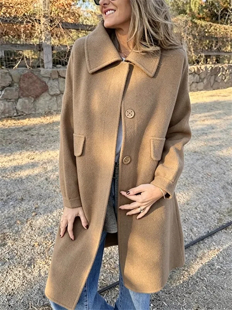 Women's Wool Blend Single-Breasted Coat