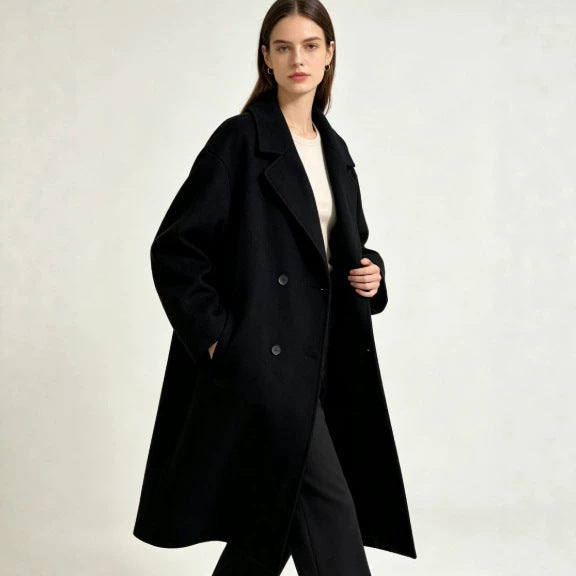Women's Mid-Length Wool Blend Cardigan Coat