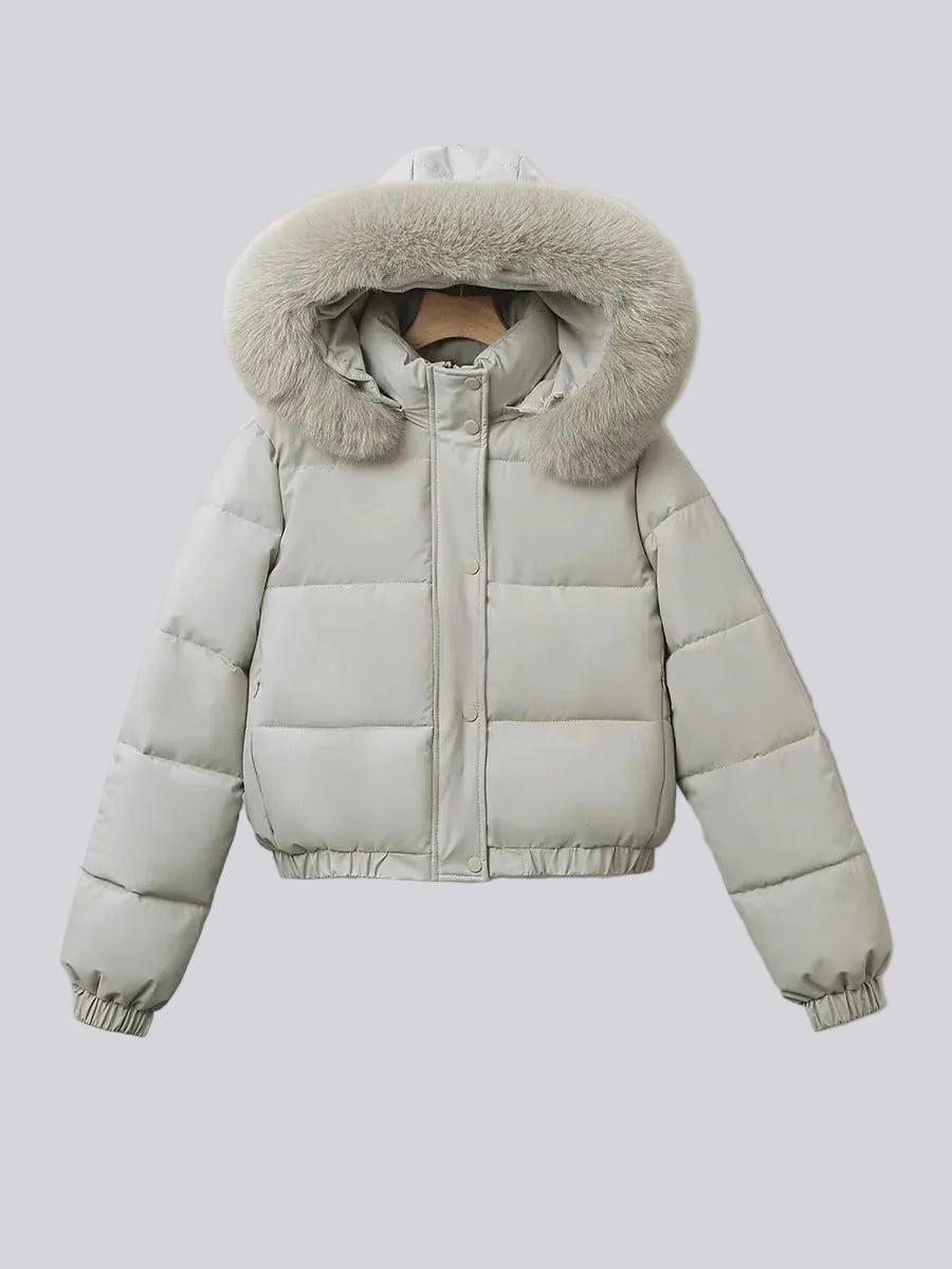 Women's Cropped Puffer Winter Jacket