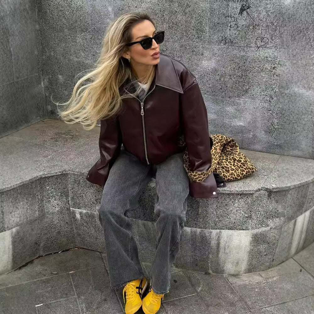 Women's Casual Long Sleeve Zipper Jacket