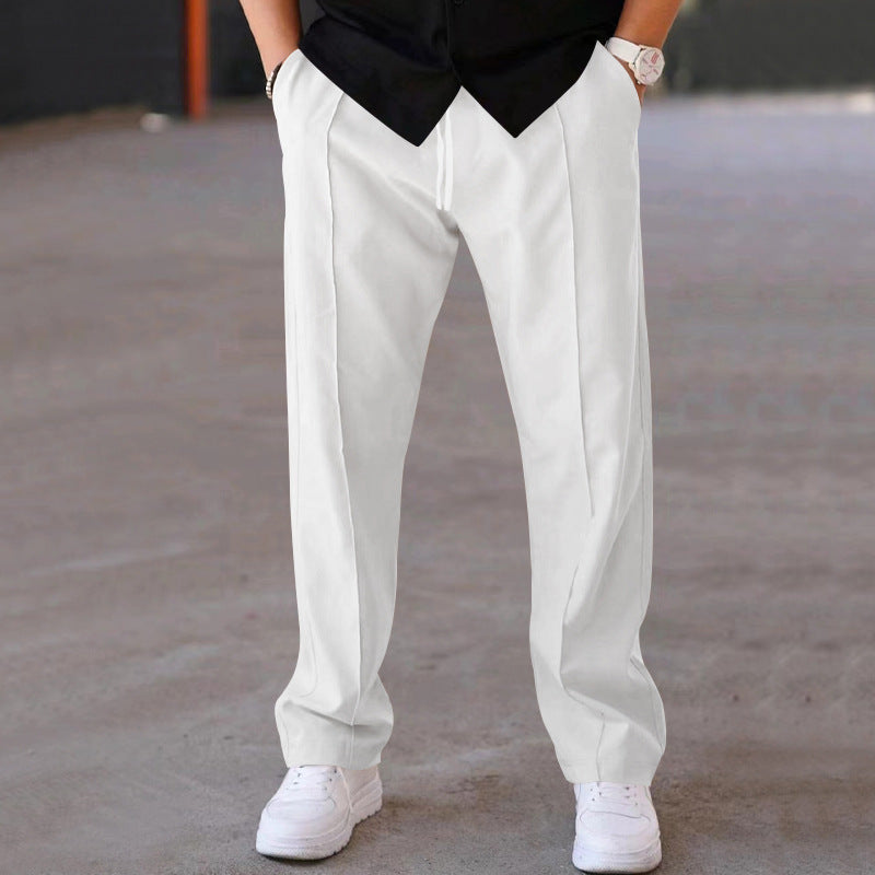 Men's Casual Loose Straight Pants with Drawstring