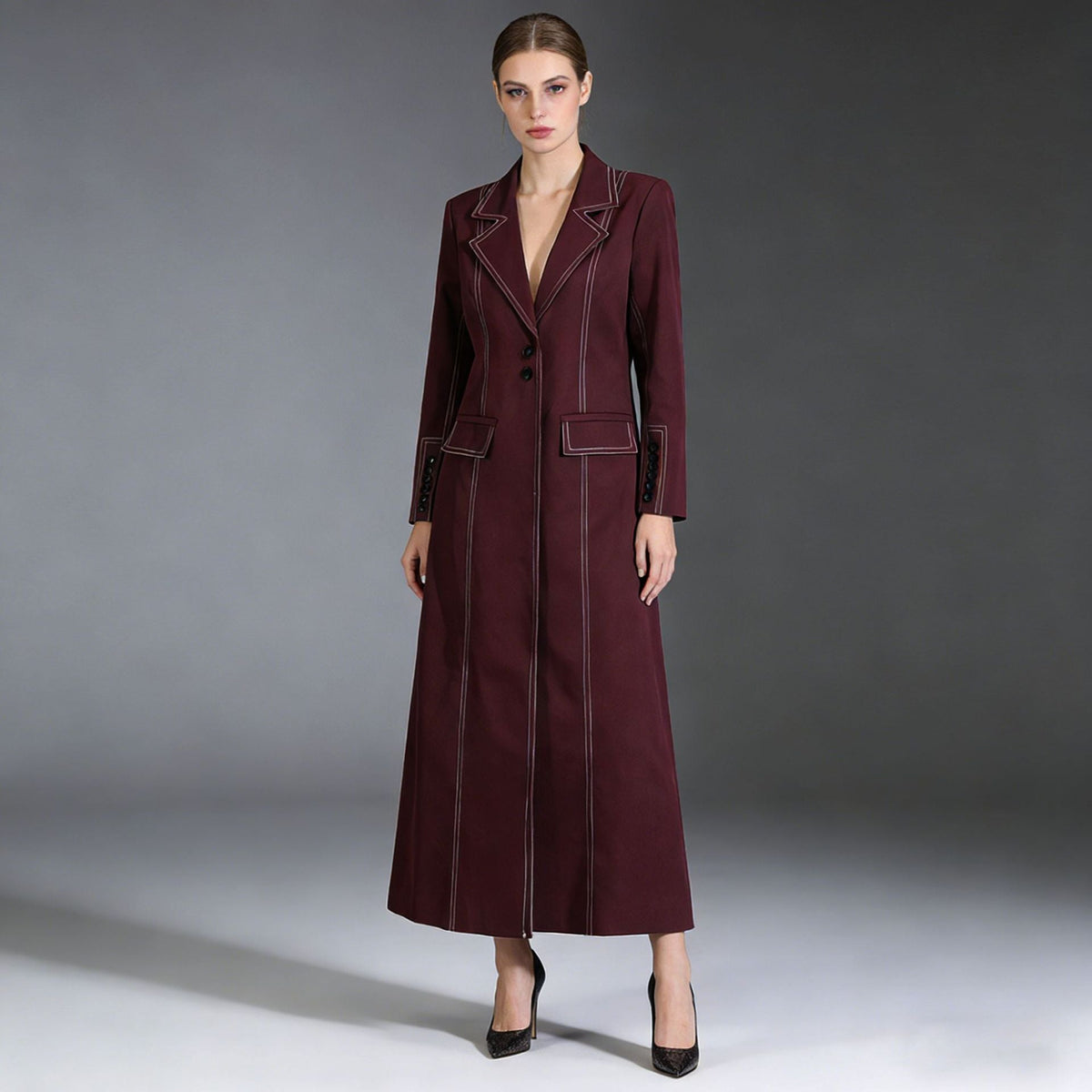 Women's Long-Sleeve Trench Coat
