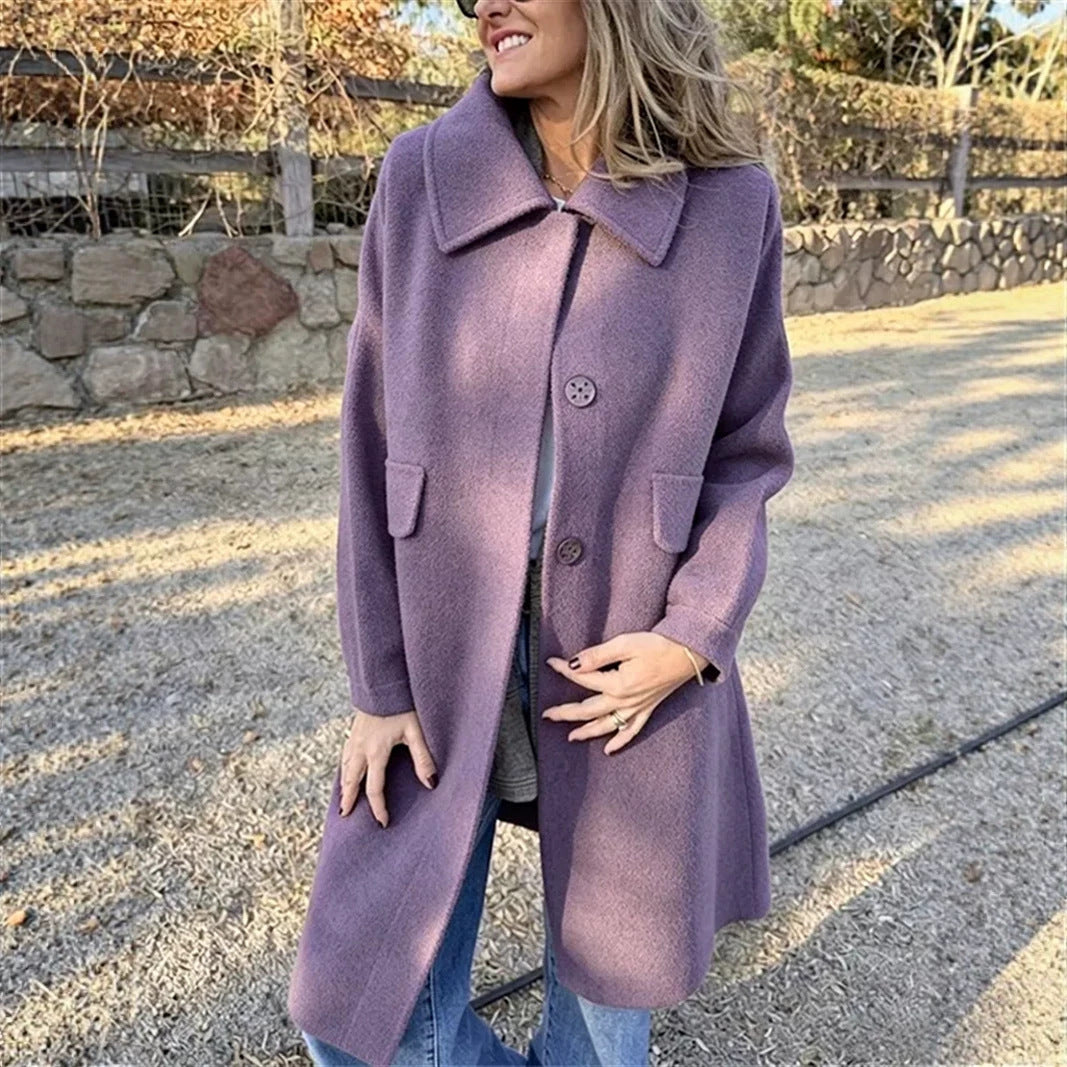 Women's Wool Blend Single-Breasted Coat