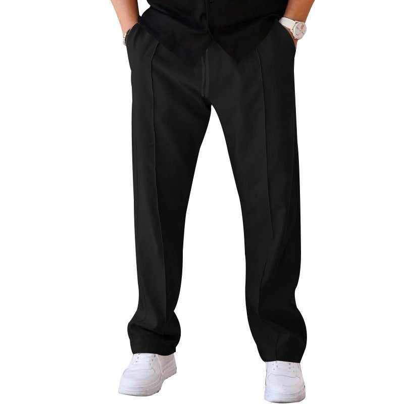 Men's Casual Loose Straight Pants with Drawstring