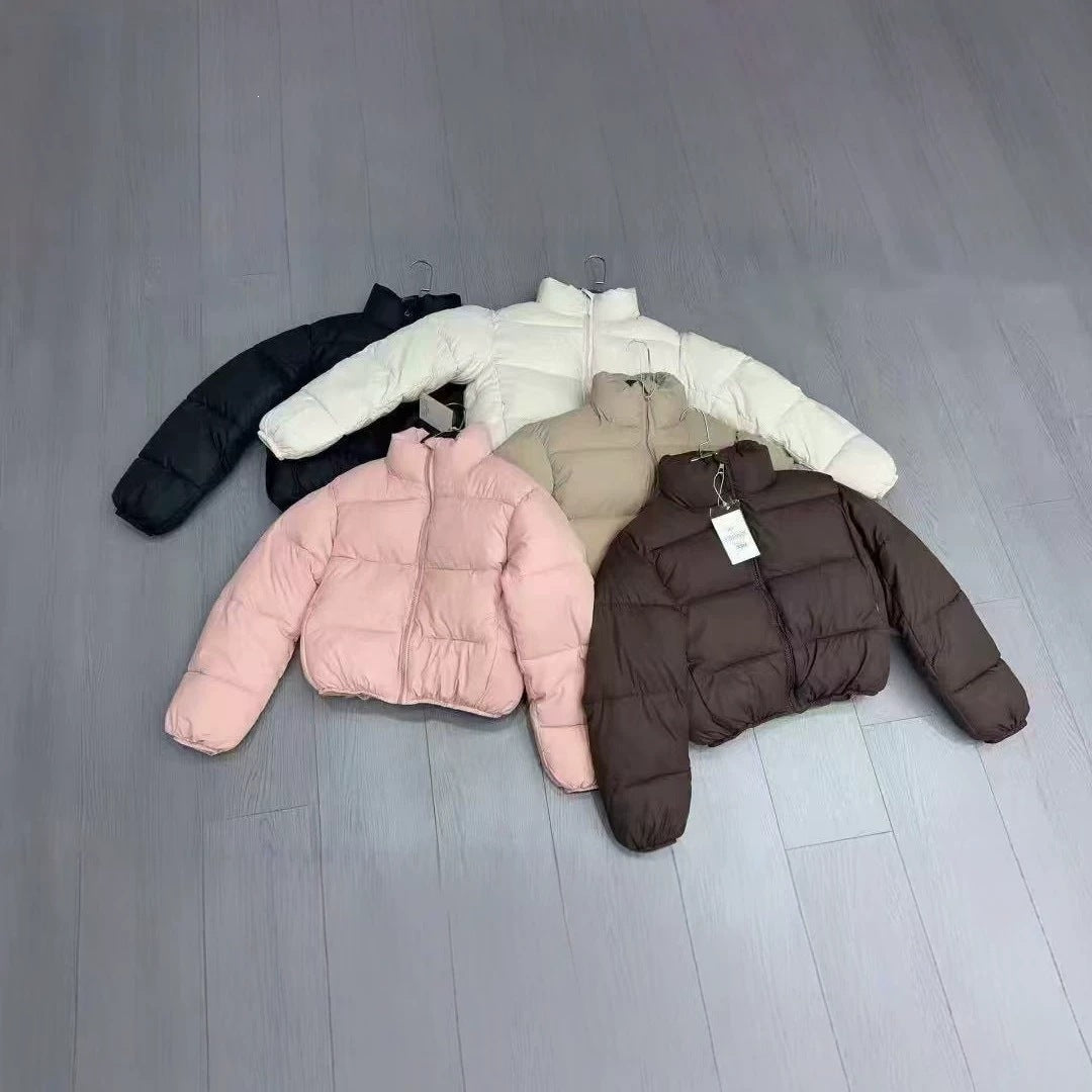 Women's Stand-Collar Cropped Puffer Jacket