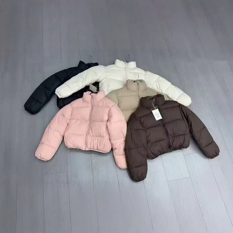 Women's Stand-Collar Cropped Puffer Jacket