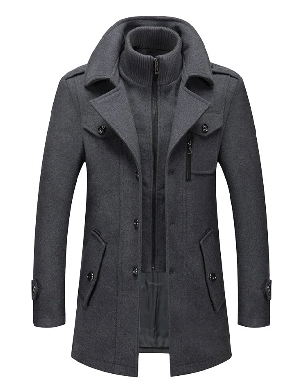 Men's Classic Trench Coat With Double Closure
