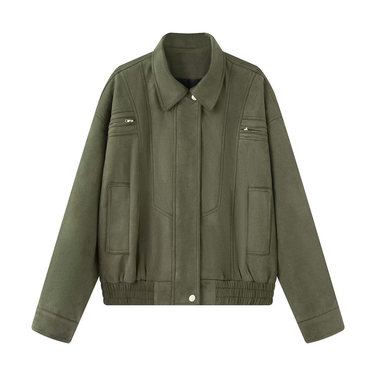 Women's Retro Biker Jacket Cropped Silhouette