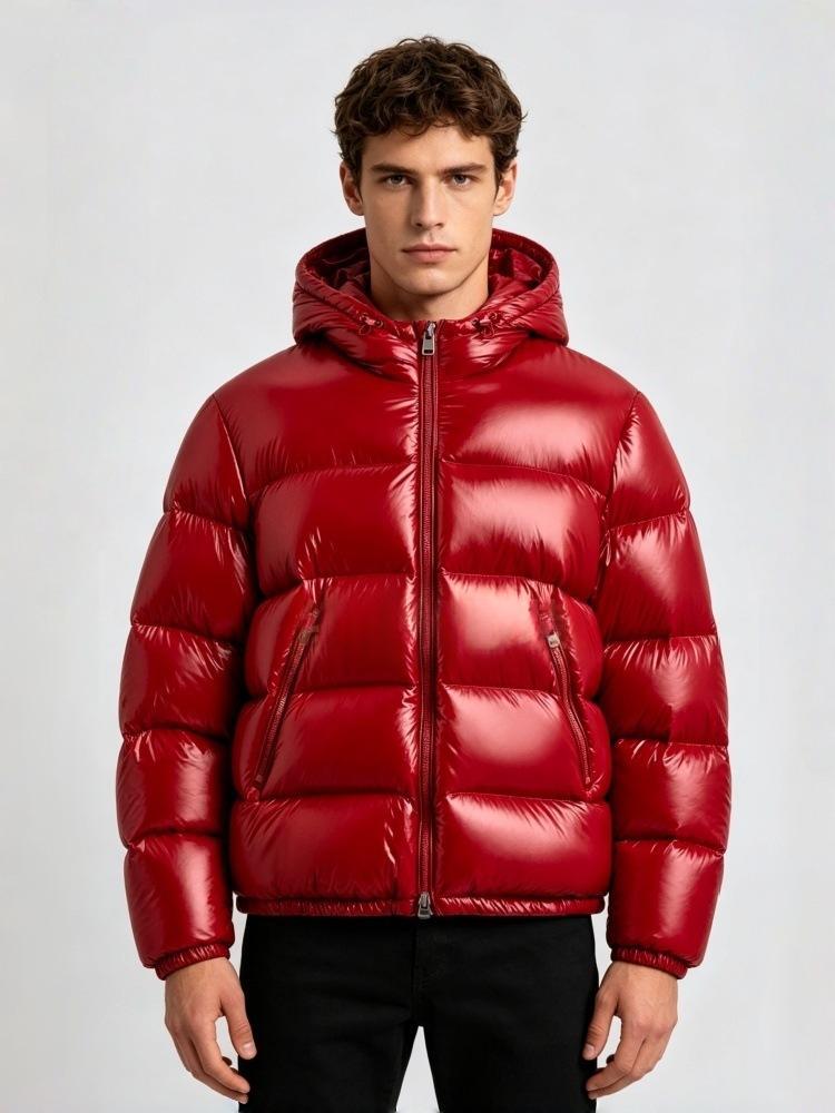 Men's Hooded Puffer Jacket - Casual Winter Coat for Cold Weather