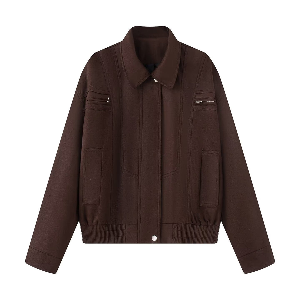 Women's Retro Biker Jacket Cropped Silhouette