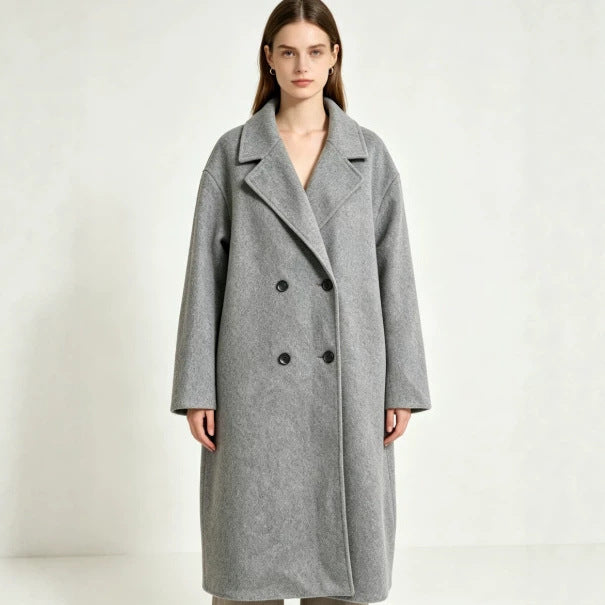 Women's Mid-Length Wool Blend Cardigan Coat