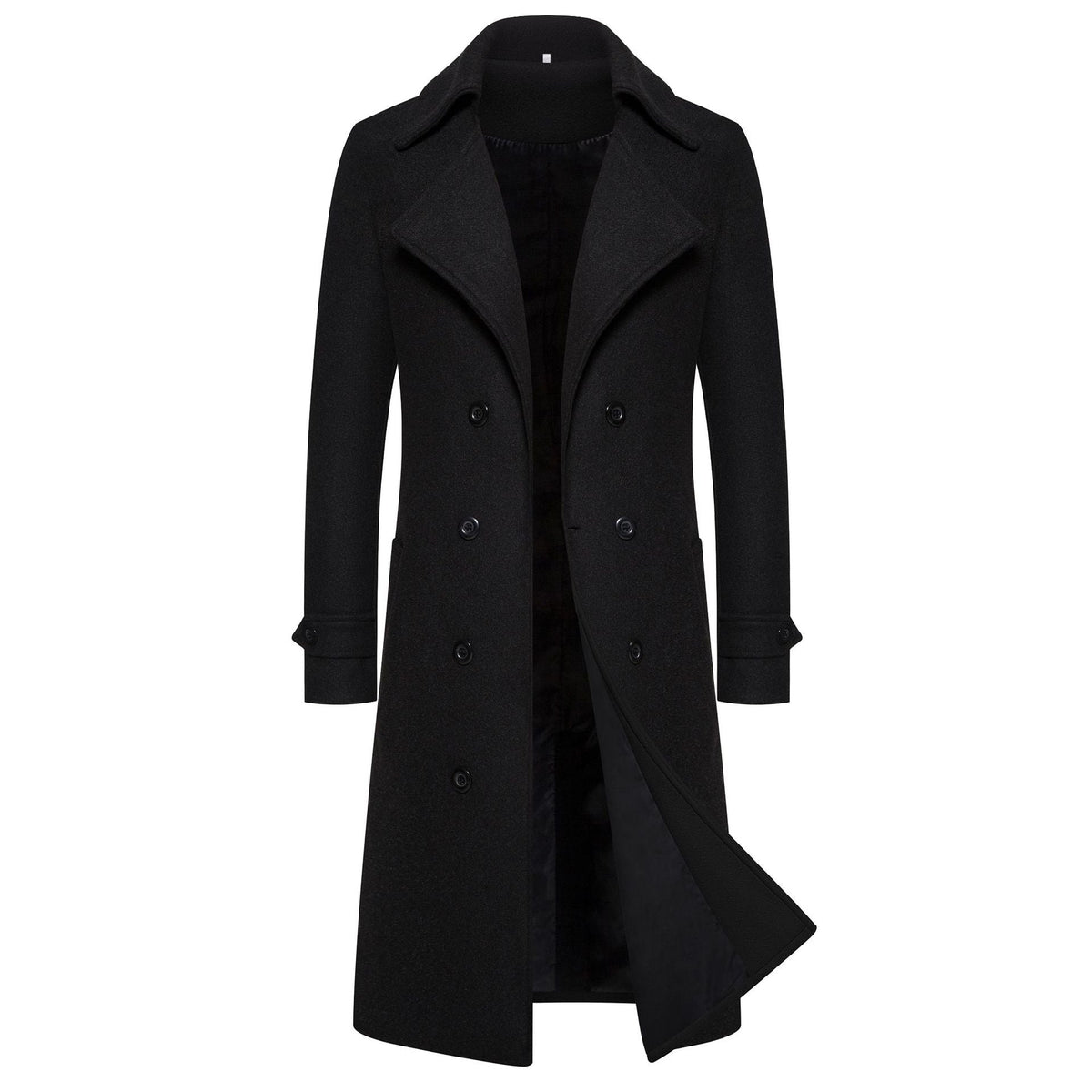 Men's Woolen Double Breasted Trench Coat