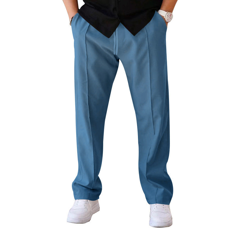 Men's Casual Loose Straight Pants with Drawstring