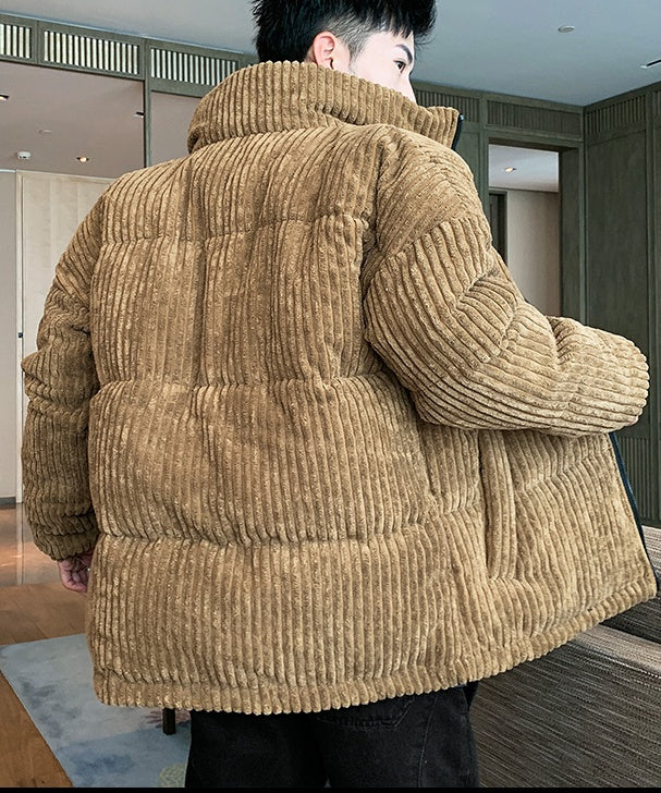 Men's Corduroy Puffer Winter Jacket