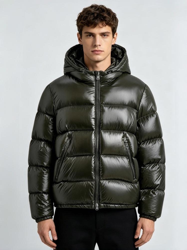 Men's Hooded Puffer Jacket - Casual Winter Coat for Cold Weather