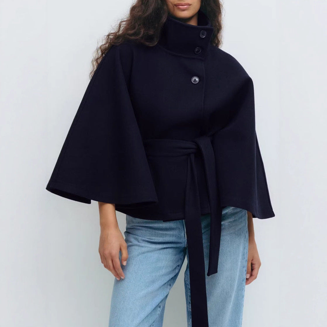 Women's Batwing Sleeve Belted Coat