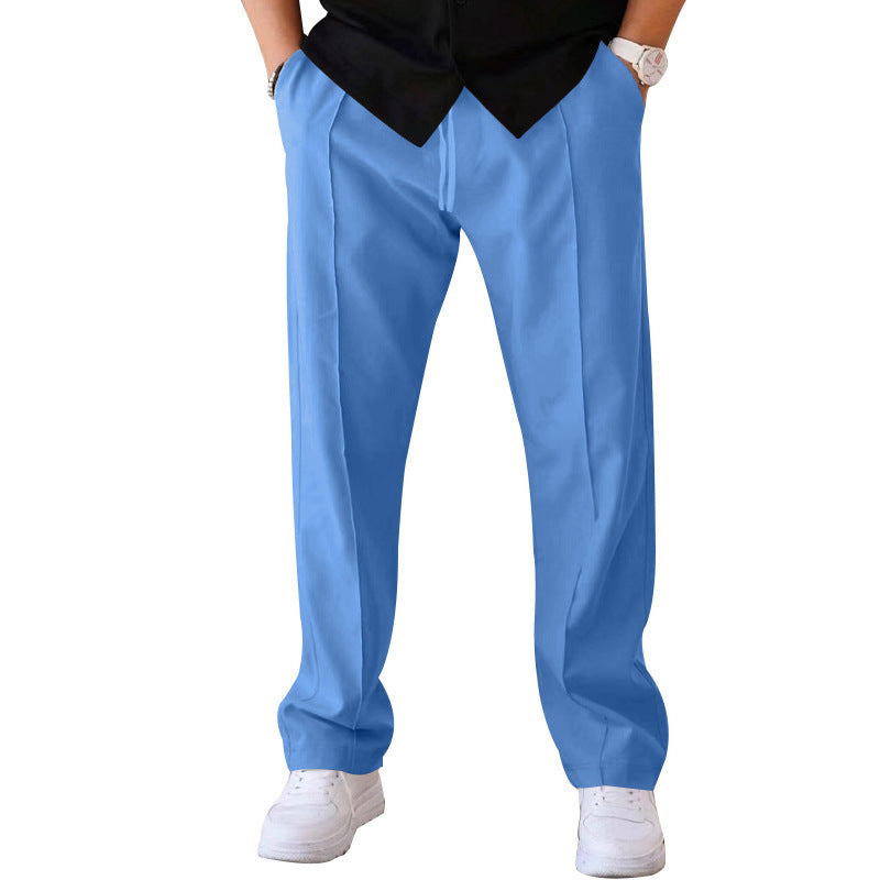 Men's Casual Loose Straight Pants with Drawstring