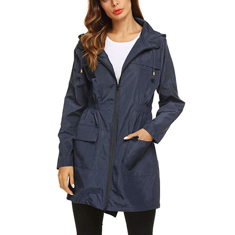 Women's Waterproof Hooded Windbreaker Jacket