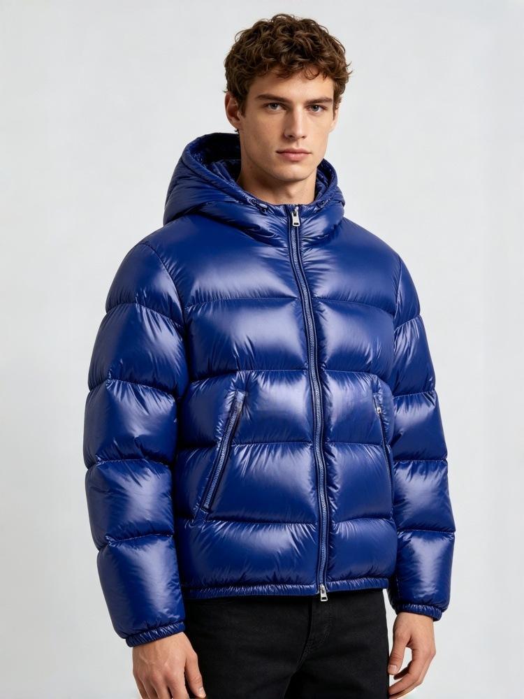 Men's Hooded Puffer Jacket - Casual Winter Coat for Cold Weather