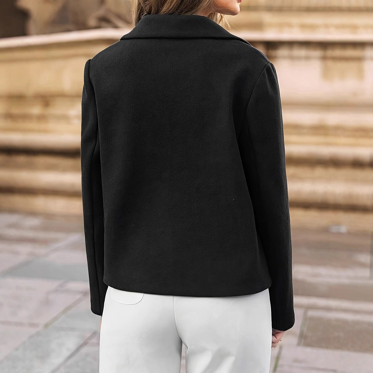 Women's Wool Double-Breasted Casual Jacket
