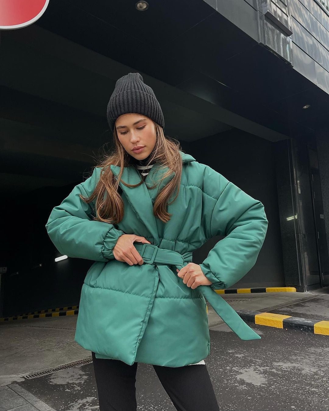 Women's Long Slim Fit Lapel Overcoat for Winter
