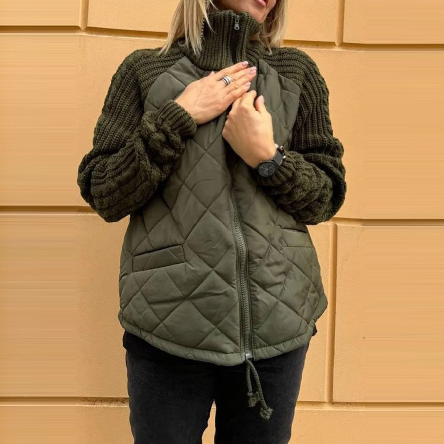 Women's Stand Collar Zipper Jacket
