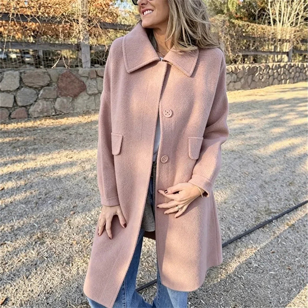 Women's Wool Blend Single-Breasted Coat