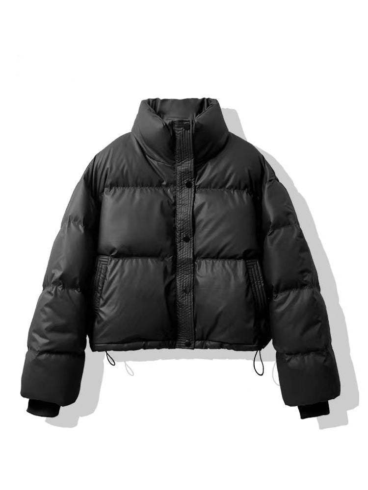 Women's Thickened PU Leather Cotton-Padded Short Coat