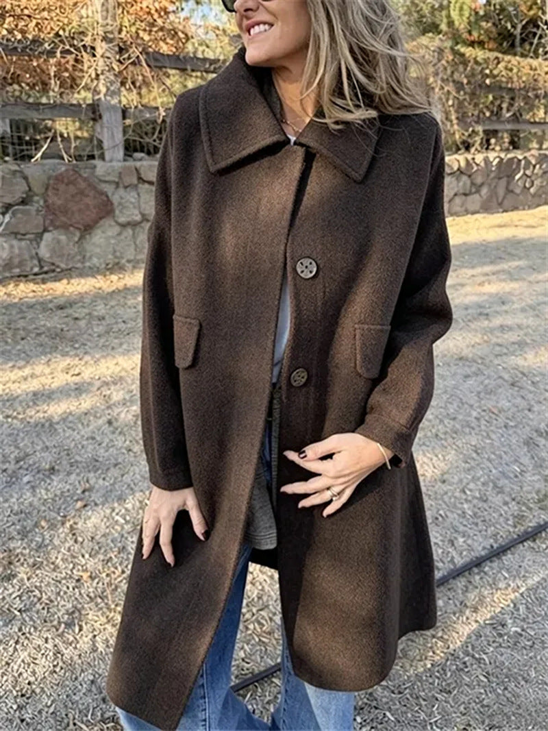 Women's Wool Blend Single-Breasted Coat