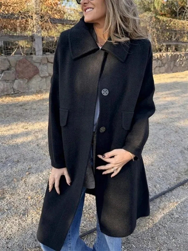 Women's Wool Blend Single-Breasted Coat