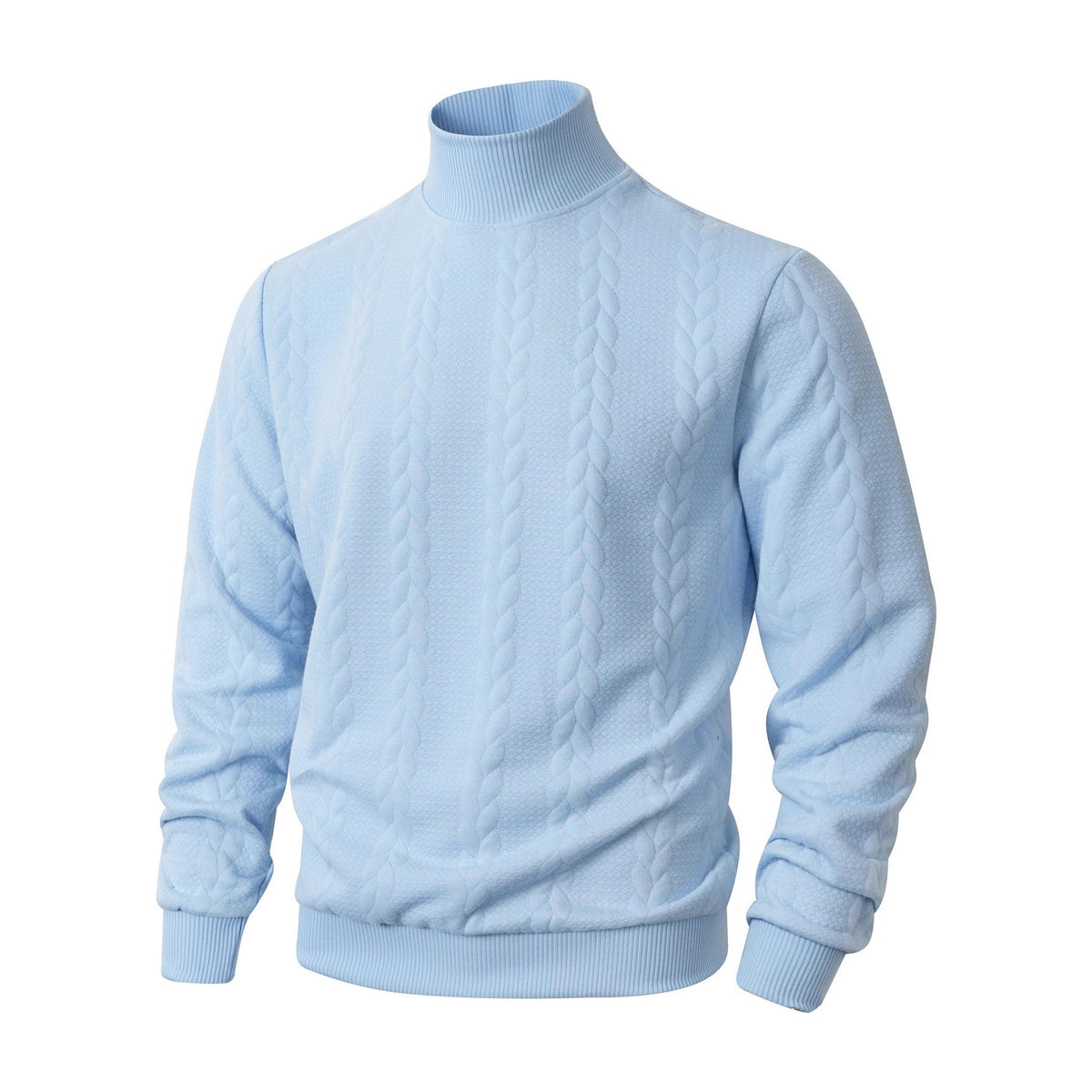 Men's Jacquard Turtleneck Sweater for Casual Autumn Wear