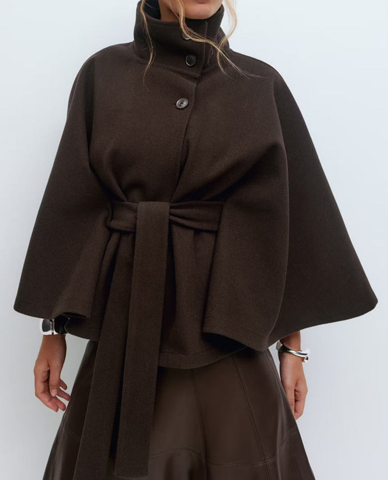 Women's Batwing Sleeve Belted Coat