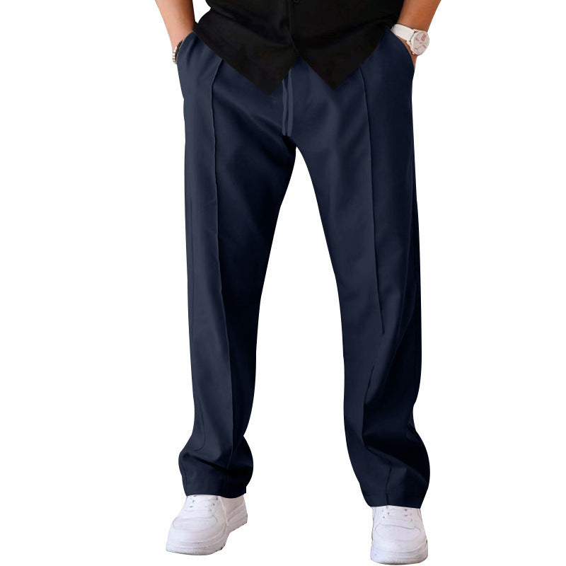 Men's Casual Loose Straight Pants with Drawstring