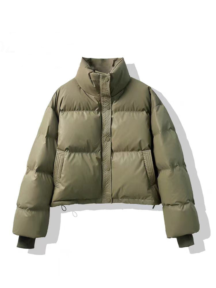 Women's Thickened PU Leather Cotton-Padded Short Coat