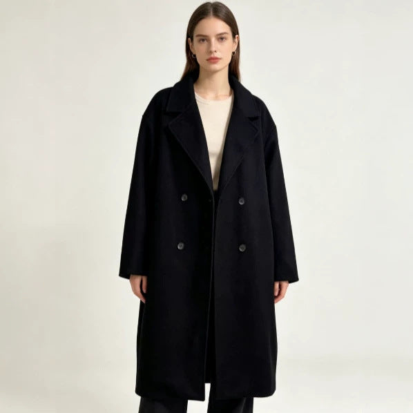 Women's Mid-Length Wool Blend Cardigan Coat
