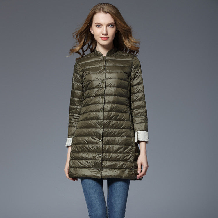 Women's Slim Fit Medium Length Down Jacket