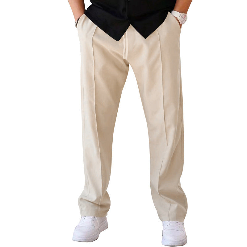 Men's Casual Loose Straight Pants with Drawstring