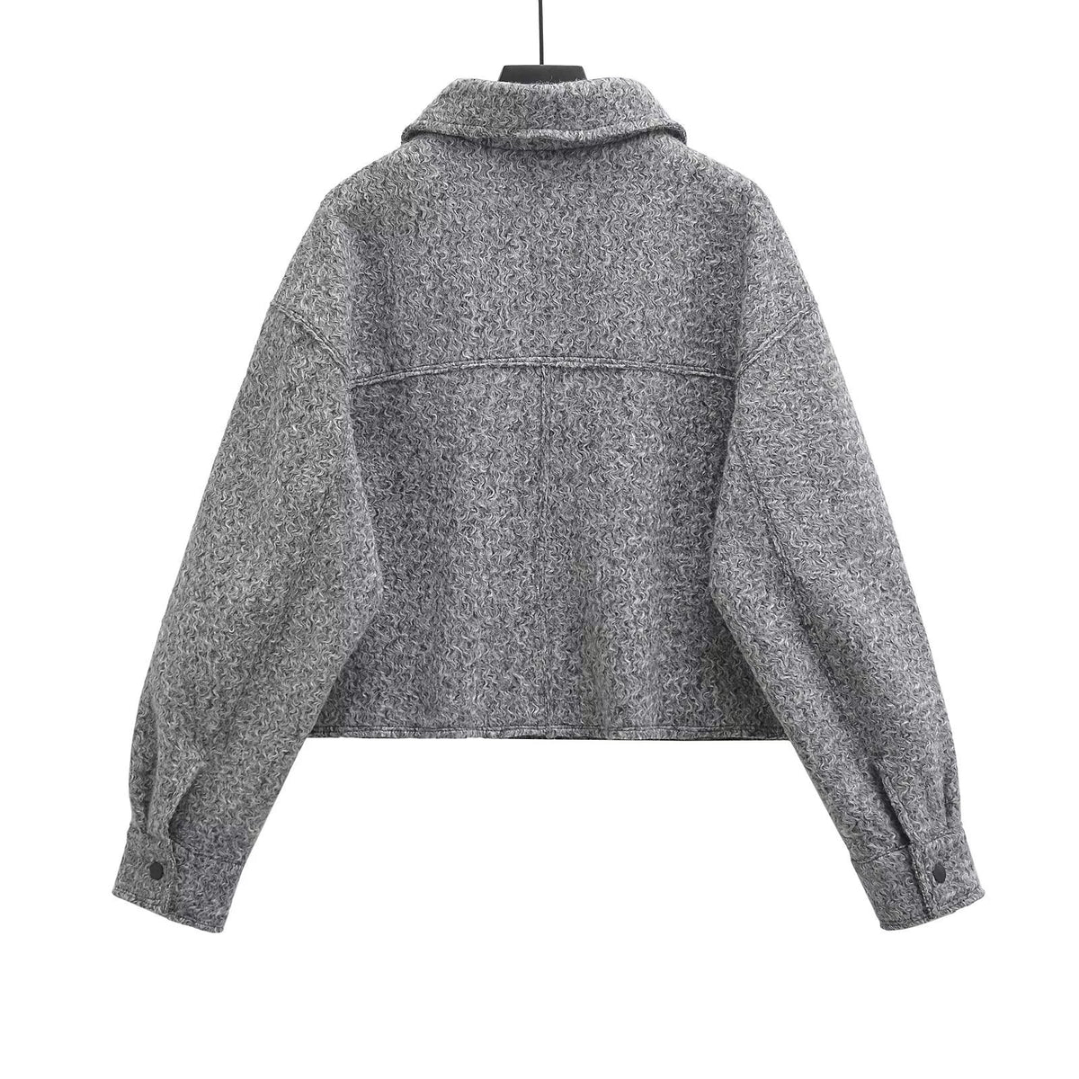 Women's Long-Sleeve Polo Collar Coat with Pockets