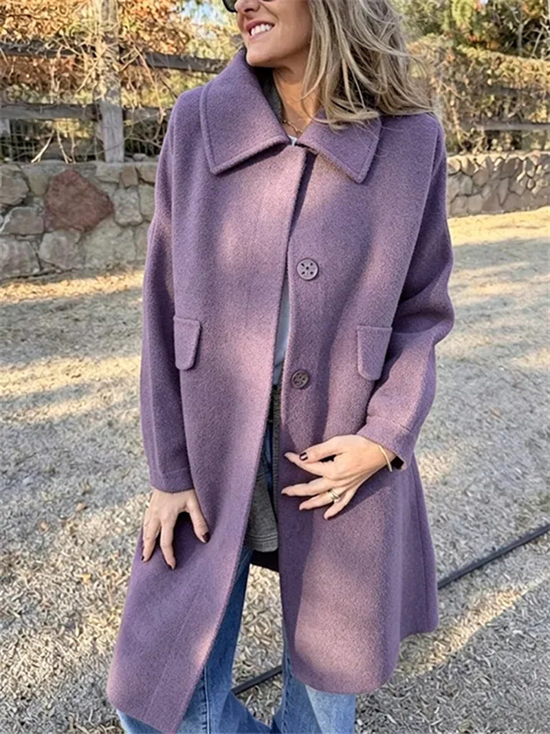 Women's Wool Blend Single-Breasted Coat