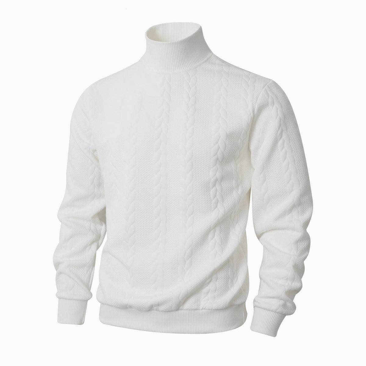 Men's Jacquard Turtleneck Sweater for Casual Autumn Wear
