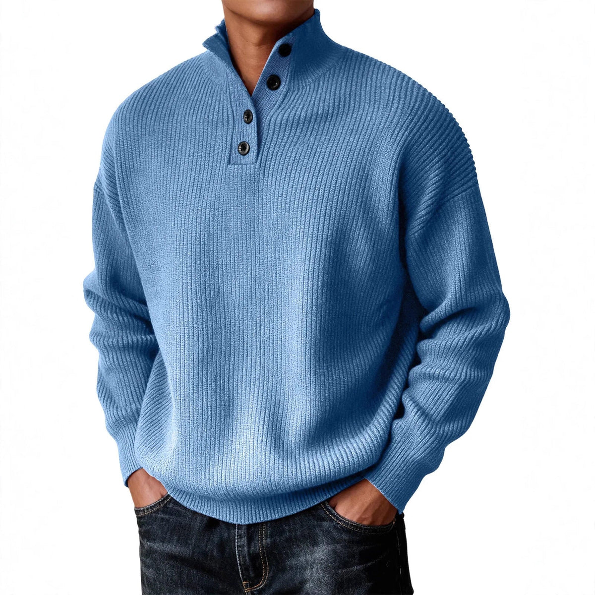Men's Knitted Stand-Neck Casual Sweater