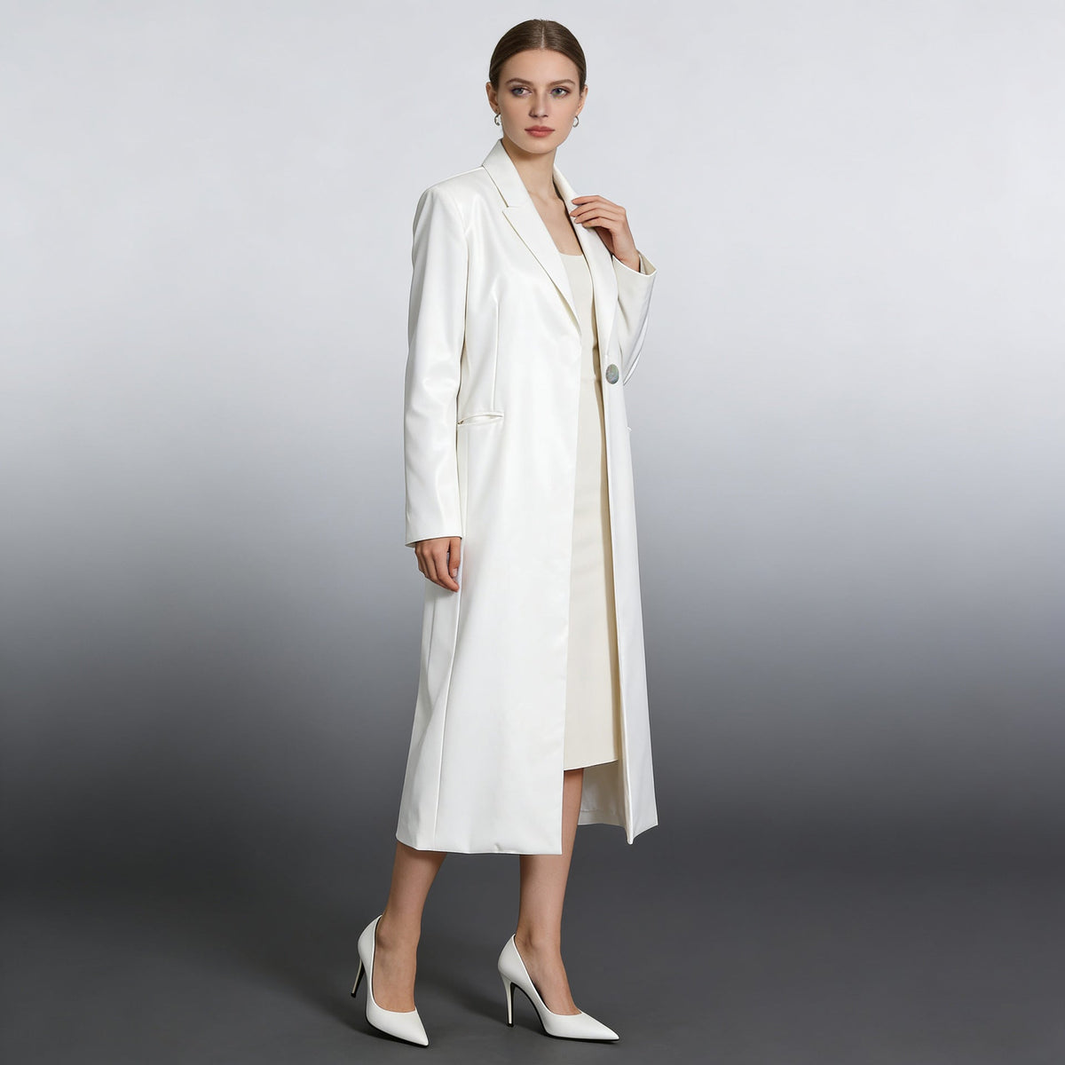 Women's Blazer-Style Trench Coat for Commuting
