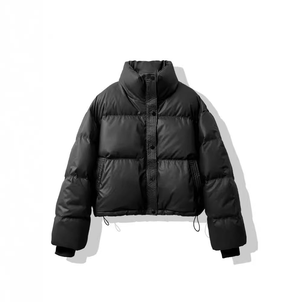 Women's Thickened PU Leather Cotton-Padded Short Coat
