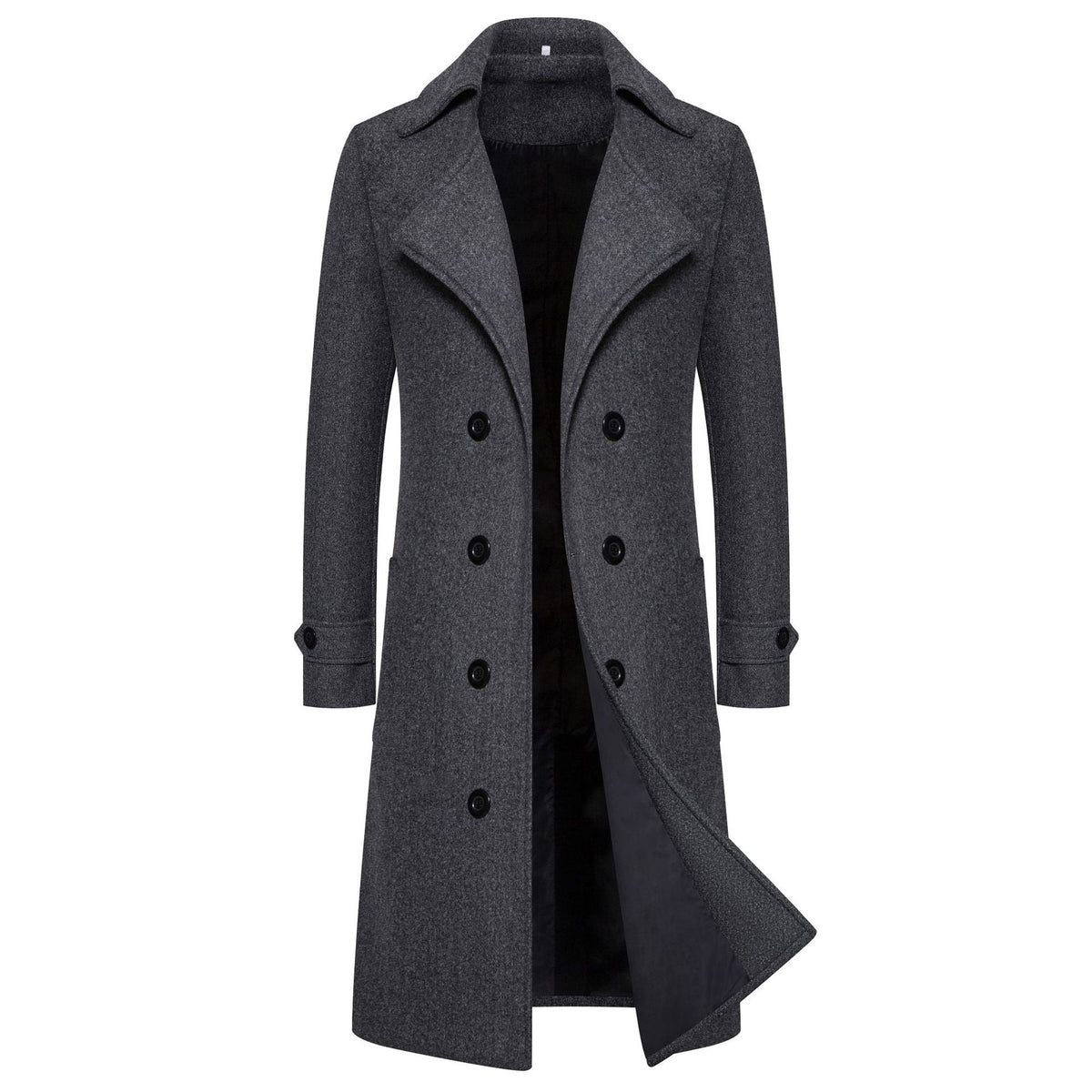 Men's Woolen Double Breasted Trench Coat