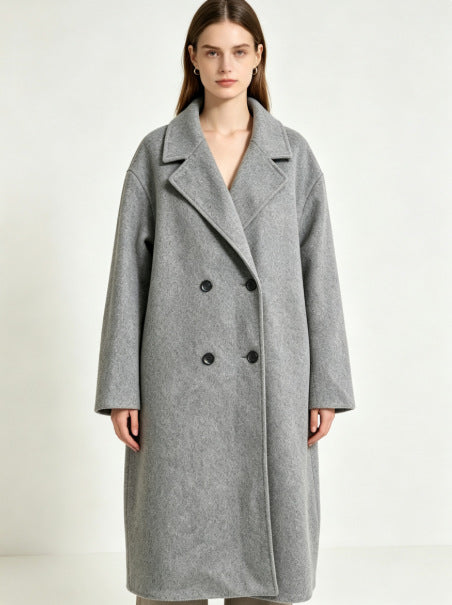 Women's Mid-Length Wool Blend Cardigan Coat